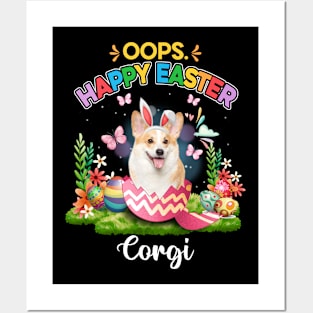 Bunny Corgi Oops Happy Easter Eggs 2024, Easter Dog Posters and Art